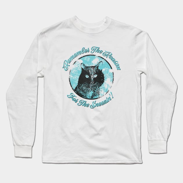 Vintage Retro Cat Allergy Quote Long Sleeve T-Shirt by Commykaze